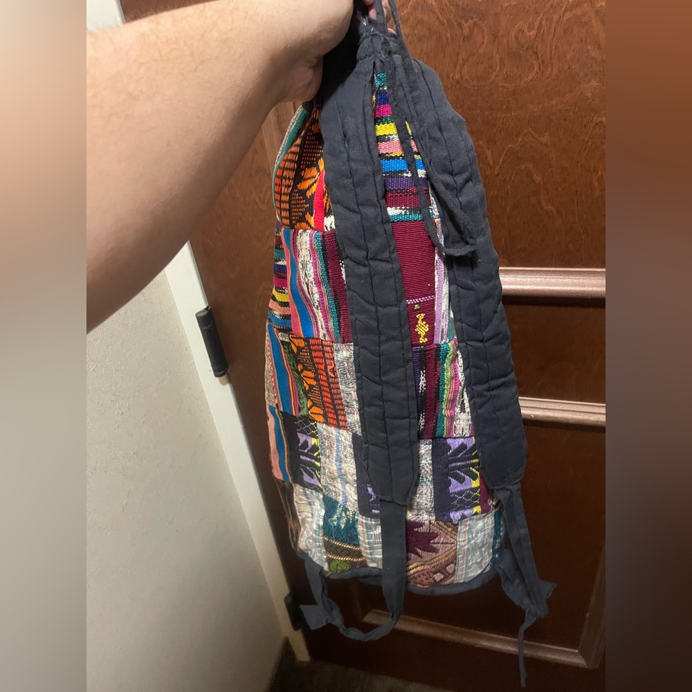Colorful Patchwork Backpack Tote Bag - image 5